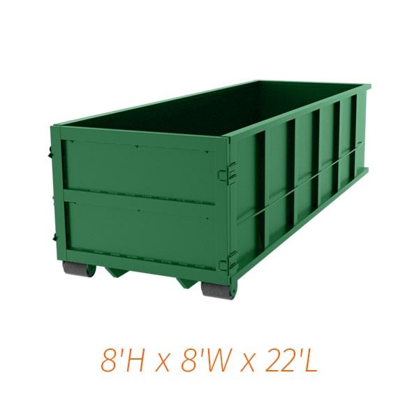 it may be possible to place a forty-yard dumpster on the street, but you will need to obtain proper permits and follow any local regulations